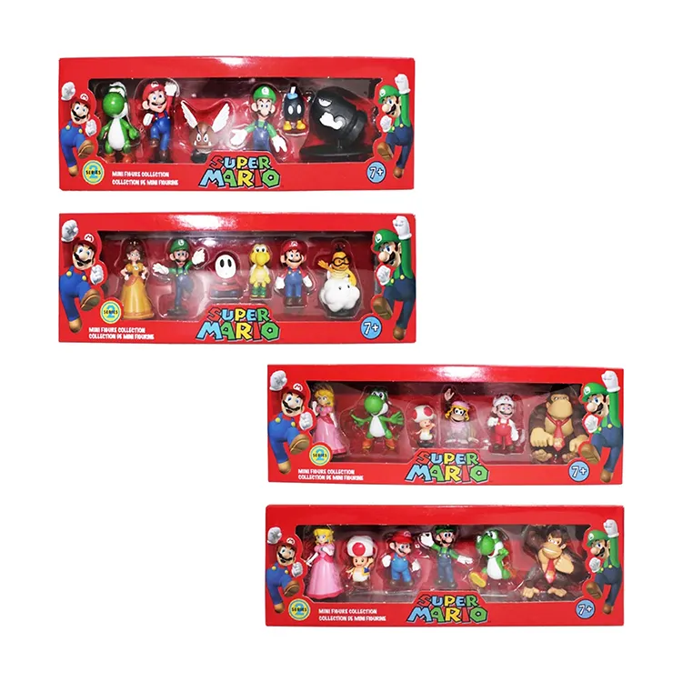 Jouets pour enfants, taille Super Mini, 2.5 pouces, 3-8cm, 6 pièces, ensembles Marios en PVC, figurine d'action Mario Bros, jouets avec boîte de couleur