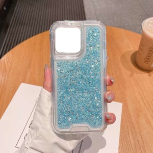 Honatop Vente en gros étuis de téléphone 3 en 1 étui de luxe à paillettes pour iPhone 15 Pro Max étui de téléphone à paillettes dégradées pour filles - Product Image 5
