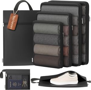 Set di 7 Cubi di Compressione Espandibili per Viaggio, Organizzatori Pieghevoli in Rete per Valigie da 20-22 Pollici - Product Image 1
