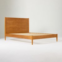 Lit double en bois massif de style scandinave moderne et luxueux, meubles de chambre durables