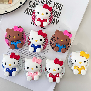 Cartoon KT cat bow Grip <b>Stand</b> Socket Magnetic Telescopic holder Phone Universal Leopard-pattern Air Ring PC Magnet Bracket Cute - Product Image 1