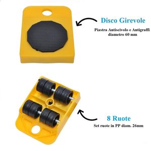 Kit de levage de meubles avec 4 patins, capacité de 150 kg, en acier, pour déplacer les meubles lourds - Product Image 4