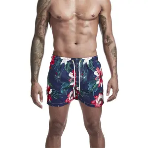 DS Custom Logo 2024 Wholesale Stock Polyester New Elastic Men's Beach Shorts Popular Summer Plus-size Waist Boardshorts