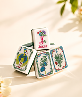 Jeu de tuiles de mahjong américain vert émeraude élégant, en acrylique double couche, coffret cadeau de luxe pour collection de soirées jeux