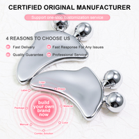 Rouleau de massage facial 3D en métal Gua Sha pour le soin de la peau - Vente en gros