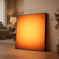 Lampu Sunset Akrilik UV Lukisan Persegi Bingkai Aluminium Art Deco Kontrol Aplikasi Sentuh Tombol Peredup Ramadan Ulang Tahun Pernikahan