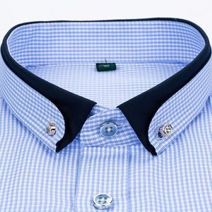 Camicie a righe a maniche lunghe formali di alta qualità camicie eleganti da <span class=keywords><strong>uomo</strong></span> camicie sociali <span class=keywords><strong>viola</strong></span> Camisa - Product Image 5