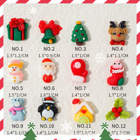 Décoration d'ongles 3D en résine et plastique, motifs Kawaii (Élan, Bonhomme de neige, Maison), mignons charms de Noël pour manucure DIY