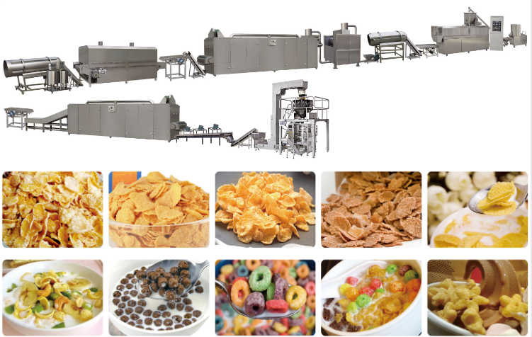 MT65 MT70 Corn Flakes Making Breakfast Cereal Machine 1500kg