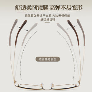 Montures de lunettes rectangulaires en alliage pour hommes Danyang 34728, monture complète, verres en résine antidérapants, style professionnel - Product Image 3