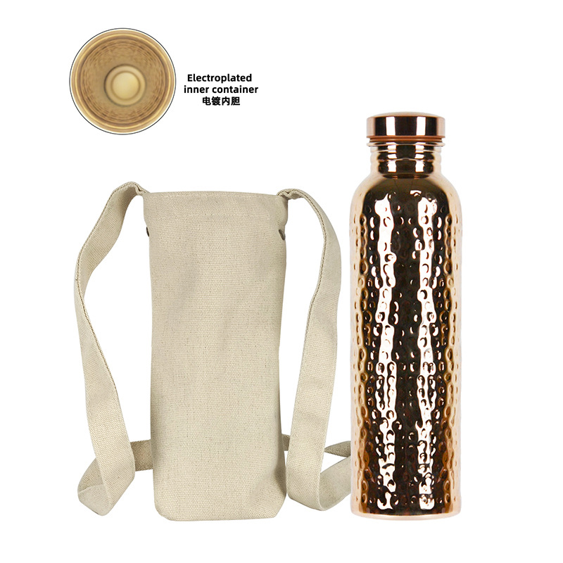 Or plaqué martelé [doublure électrolytique] + sac en toile