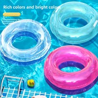 Bouée de natation gonflable unisexe pour adulte en PVC épaissi, transparente et colorée, style célébrité internet, avec support sous les aisselles