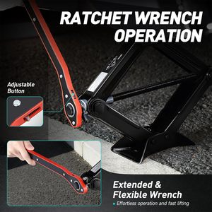 Labor Saving Metal Scissor Lift <strong>Jack</strong> 1.5 Ton 3306 Lbs Capacity Ratchet Wrench Design 4 to 15.2 Inch Lifting Range <strong>Car</strong> Repair - Product Image 4