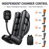 Masseur de jambes intelligent à 5 chambres, bottes de récupération à compression d'air, écran LCD sans fil, 6 modes, 8 niveaux