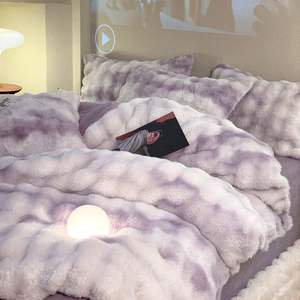 Colorful Bubble Four-piece Thickened Double-sided Warm Quilt <strong>Set</strong> with Winter Bed Sheet - Product Image 3