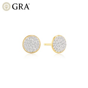 Boucles <span class=keywords><strong>d</strong></span>'oreilles clous géométriques en argent S925 avec moissanite ronde pavée <span class=keywords><strong>pour</strong></span> femmes, bijoux dorés <span class=keywords><strong>pour</strong></span> le quotidien, vente en gros - Product Image 1