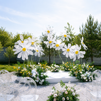 Grandes fleurs artificielles géantes en organza de soie, faites à la main, élégantes, vintage, pour mariages et événements, décorations sur pied