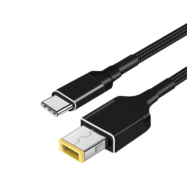 USB Type-C DC 5.5*2.5mm 5.5*2.1mm Adapter Cable 1.8m PD100w Power Charger Cord for Lenovo for HP DELL Computer TPE Jacket for