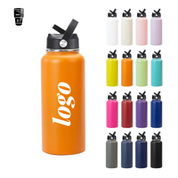 Bouteille d'eau portable pour l'aventure en plein air, 32 oz, en acier inoxydable, isolée sous vide, thermos de camping avec poignée et couvercle