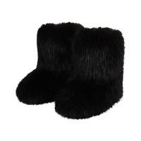 Bottes de neige européennes et américaines en fausse fourrure, à talon plat, montantes, style hiver, antidérapantes, chaudes, mi-mollet, pour femme