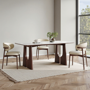 Juego de Mesa de Comedor con Base de Arco de Nogal de Mediados de Siglo, con 6 Sillas, 2025 - Product Image 4
