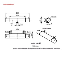 Robinet de douche thermostatique encastré tout cuivre avec mitigeur chaud/froid et ensemble de douche pluie pour baignoire