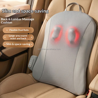 Coussin de massage électrique sans fil rechargeable pour le dos avec pétrissage Shiatsu, thérapie par la chaleur à lumière rouge et 2 niveaux d'intensité