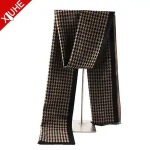 Women Tassels Shawl Houndstooth Warm Pashmina Scarf Custom Mens Jacquard Cashmere Shawls