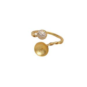 Wenchi S925 Silver Adjustable Finger Ring 10-12 Pearl Accessory Empty Holder 16972 Jewelry Findings <b>Concealer</b> Opening Size 6mm - Product Image 5