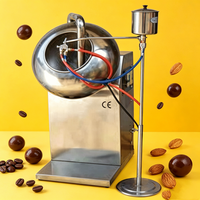 Machine automatique de glaçage au chocolat pour fruits secs enrobés de pistaches croustillantes, grains de café et noisettes dans un sirop