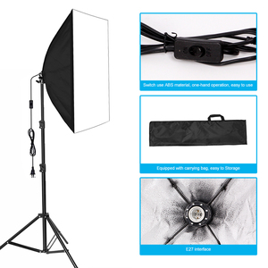 Bộ Dụng Cụ Chiếu Sáng Nhiếp Ảnh Softbox Thiết Bị Chụp Ảnh Với Ổ Cắm <span class=keywords><strong>E27</strong></span> Bóng Đèn 5500K Để Quay Video, Đám Cưới, Phát Trực Tiếp - Product Image 2