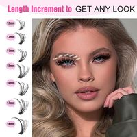 Kit d'extension de cils DIY haut de gamme fait main, cils en grappe 40D, mélange 12mm-18mm, extensions de cils individuels en soie végétalienne, ensemble avec colle et fixateur