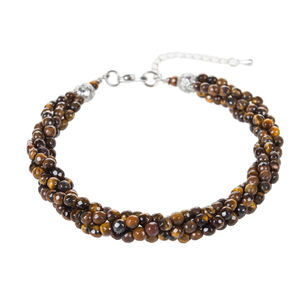 Bracelet en pierre de tigre naturellement torsadée à 3 rangs WENCHI TWB807, ensemble de bijoux fins - Product Image 6