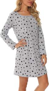 <span class=keywords><strong>MIA</strong></span> LUCCE Camicia da Notte da <span class=keywords><strong>Donna</strong></span> in Morbido Cotone con Motivo a Stelle e Collo Tondo, Abbigliamento da Notte e Vestaglia - Product Image 6