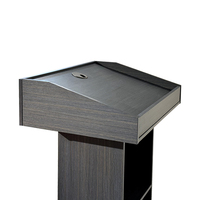 Nuevo Atril de Madera de Estilo Simple y Moderno, Color Negro Ceniza, para Escuela, Hotel, Muebles Comerciales