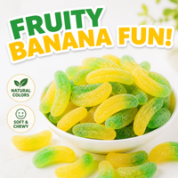 Sugar Coated Banana Shape Starch Gummy Candy Natural Color Fruit Flavor Soft Chewy Banana Starch Gummy for Kids Wholesale