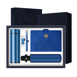 Coffret Cadeau d'Entreprise Promotionnel A5 avec Carnet, Stylo Personnalisé, Gourde 500ml, Clé USB 32G, Parapluie Automatique - Cadeau d'Affaires Personnalisable 5-en-1 - Product Image 1