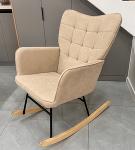 Sillón <span class=keywords><strong>Mecedora</strong></span> Moderno <span class=keywords><strong>para</strong></span> Guardería con Tela de Terciopelo Súper Suave Tipo Peluche - Product Image 3