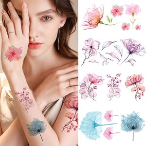 Flower Temporary <strong>Tattoos</strong> for Girls,Watercolor Rose <strong>Lily</strong> <strong>Tattoo</strong> Stickers Waterproof Art for Face Body Arm Kids Birthday Party