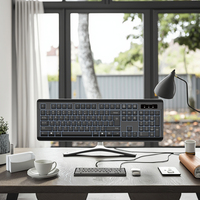 Meilleure usine 9821 – Clavier à membrane filaire USB de 104 touches, silencieux, avec projection et design étanche, pour PC