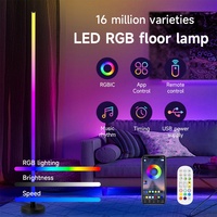 Music Sync 16M Colors Dimmable Ambient Light Télécommande Lampe sur pied pour salle de jeux Party Home Decor RGB LED Floor Lamp
