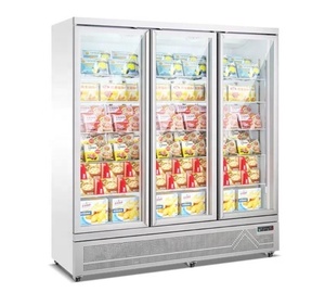 3 Glass Doors 1500L Display <strong>Freezer</strong> Black <strong>Silver</strong> Color Upright Commercial <strong>Freezer</strong> - Product Image 1