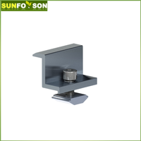 Colliers de fixation pour panneaux photovoltaïques 30mm 35mm en aluminium, colliers d'extrémité pour modules solaires, anodisés argent/noir naturel, résistance au vent jusqu'à 60 m/s