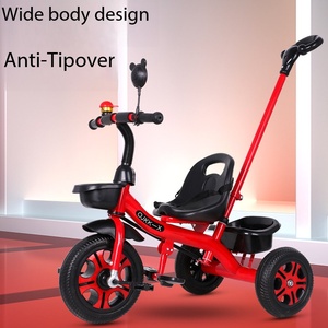 Tricycle en métal massif pour enfants avec poignée de poussée amovible, roues en mousse silencieuses, pour tout-petits de 6 mois à 6 ans, assistance parentale, extérieur - Product Image 6