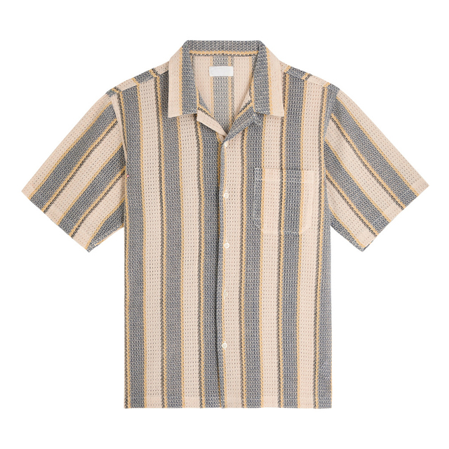 Custom Men's Cotton Button-Up Shirt High Quality Spread Boxy Fit Short Sleeve Loose Fit Breathable Plain Dyed for Summer Shirt