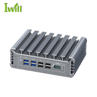 Iwill N342F I5 7287U 7360U Mini PC Tanpa Kipas DDR4 2RJ45 LAN VGA HD 4USB3.0 4USB2.0 2COM RS232 Mic PC Kotak Industri