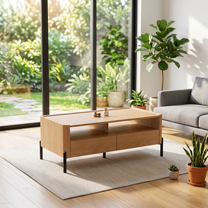 Mesa de <span class=keywords><strong>Centro</strong></span> Moderna de Madera para el Hogar, con Cajones de Almacenamiento, Cuadrada, Minimalista, para la Sala de Estar, Precio de Mayoreo - Product Image 4