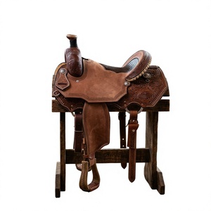 Selle de course anglaise BS International NA94 en cuir véritable, avec arceau en bois, écologique, durable, et quincaillerie en acier inoxydable SUS304 - Product Image 1