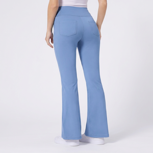 Pantalones de Yoga de Cintura Alta para Mujer, Tallas Grandes, Pierna Ancha, Spandex/Nylon, Secado Rápido, Transpirables, Efecto Levanta Glúteos, para Verano - Product Image 4