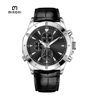 Montre pour homme personnalisée de haute qualité, sportive, résistante à l'eau 3BAR, boîtier en alliage, bracelet en cuir, aiguilles lumineuses en verre